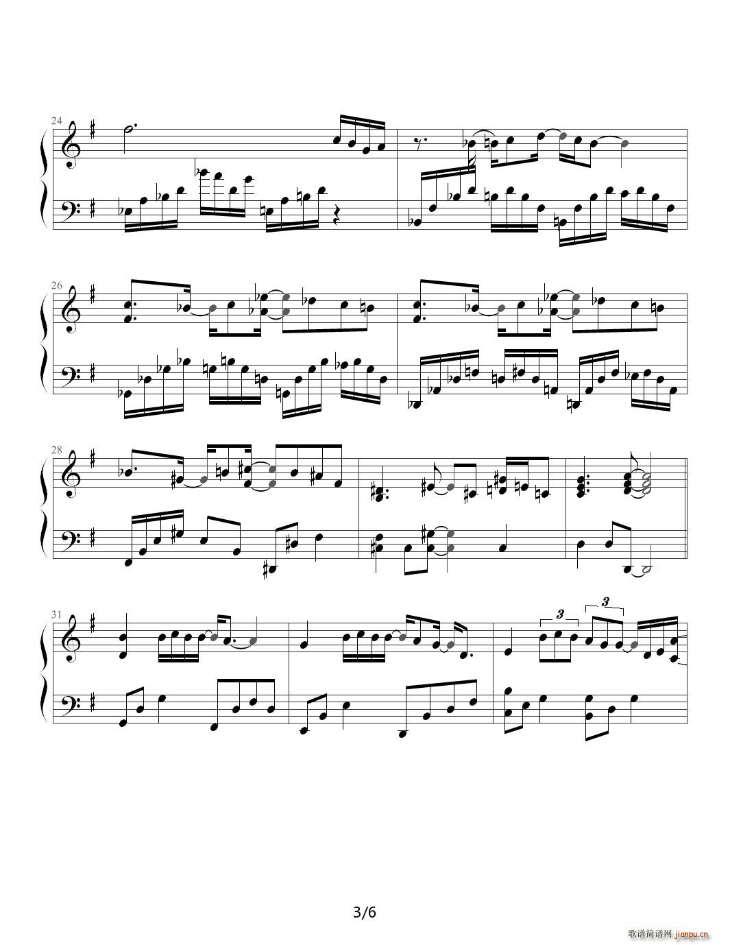 不懂 G调(钢琴谱)3