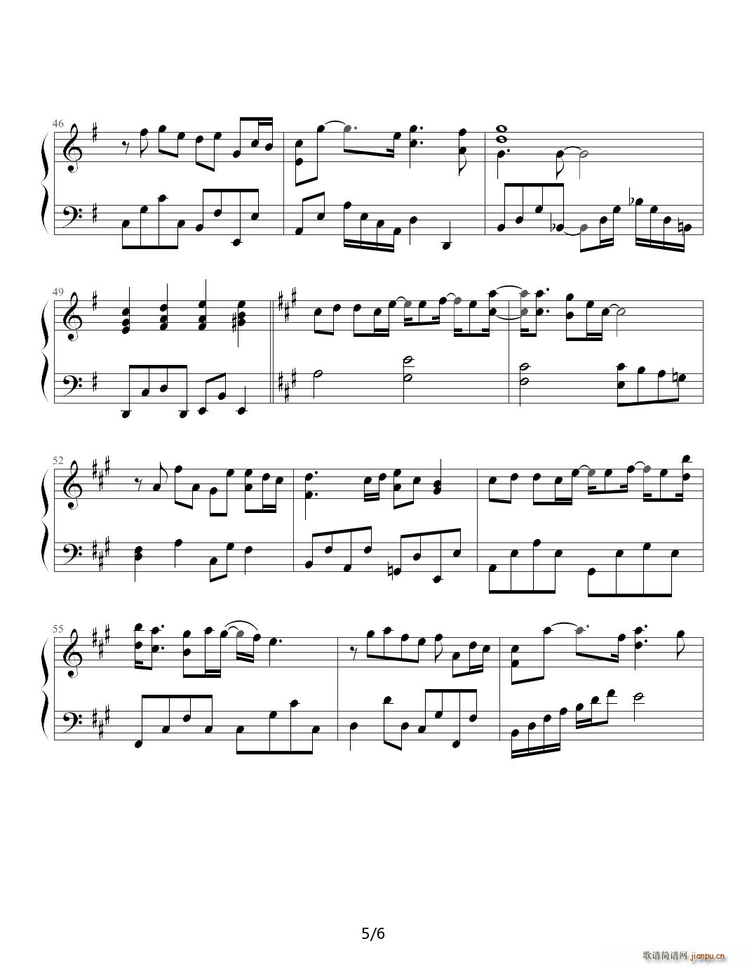 不懂 G调(钢琴谱)5