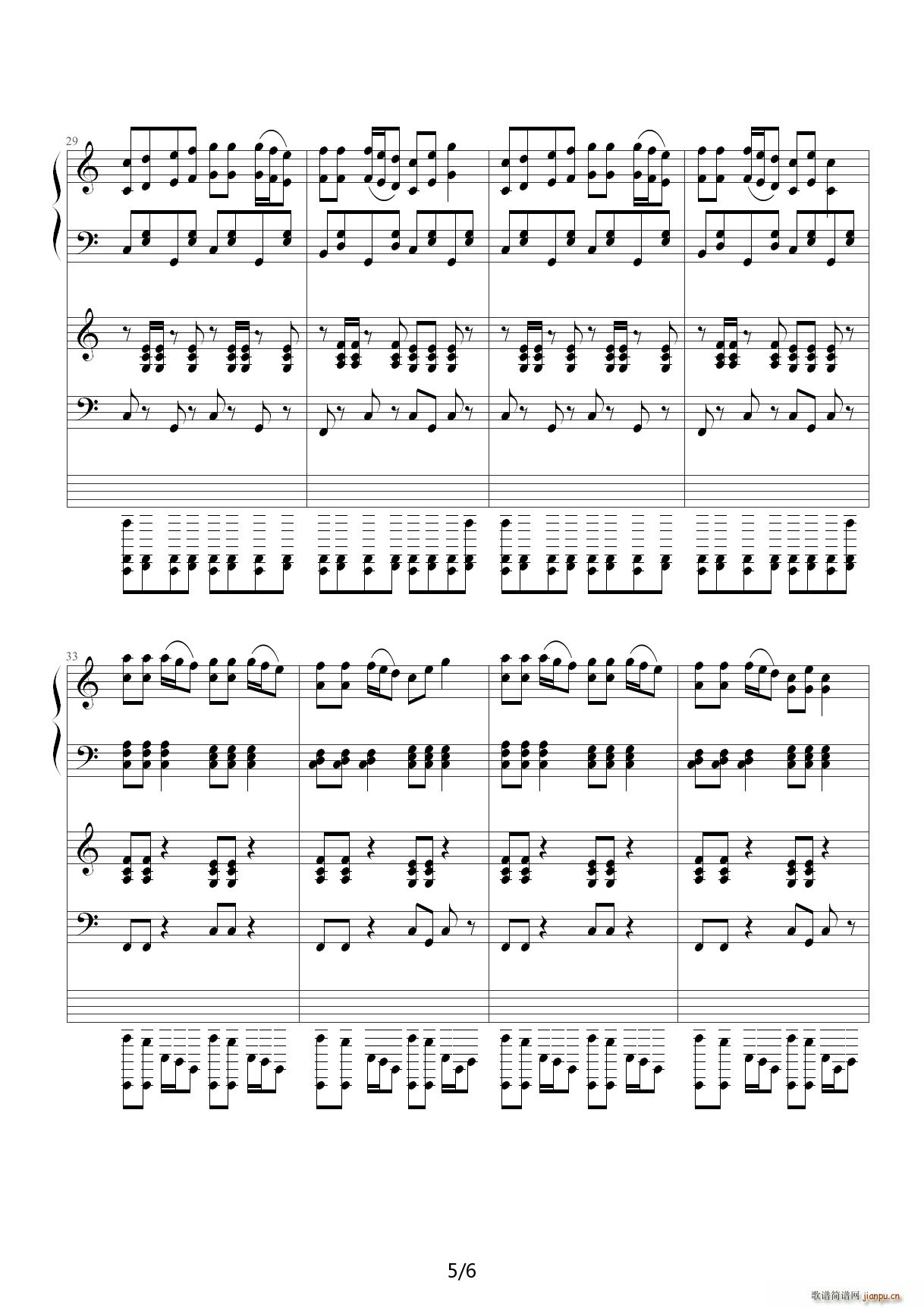 洋娃娃和小熊跳舞 钢琴提琴协奏 C调(钢琴谱)5