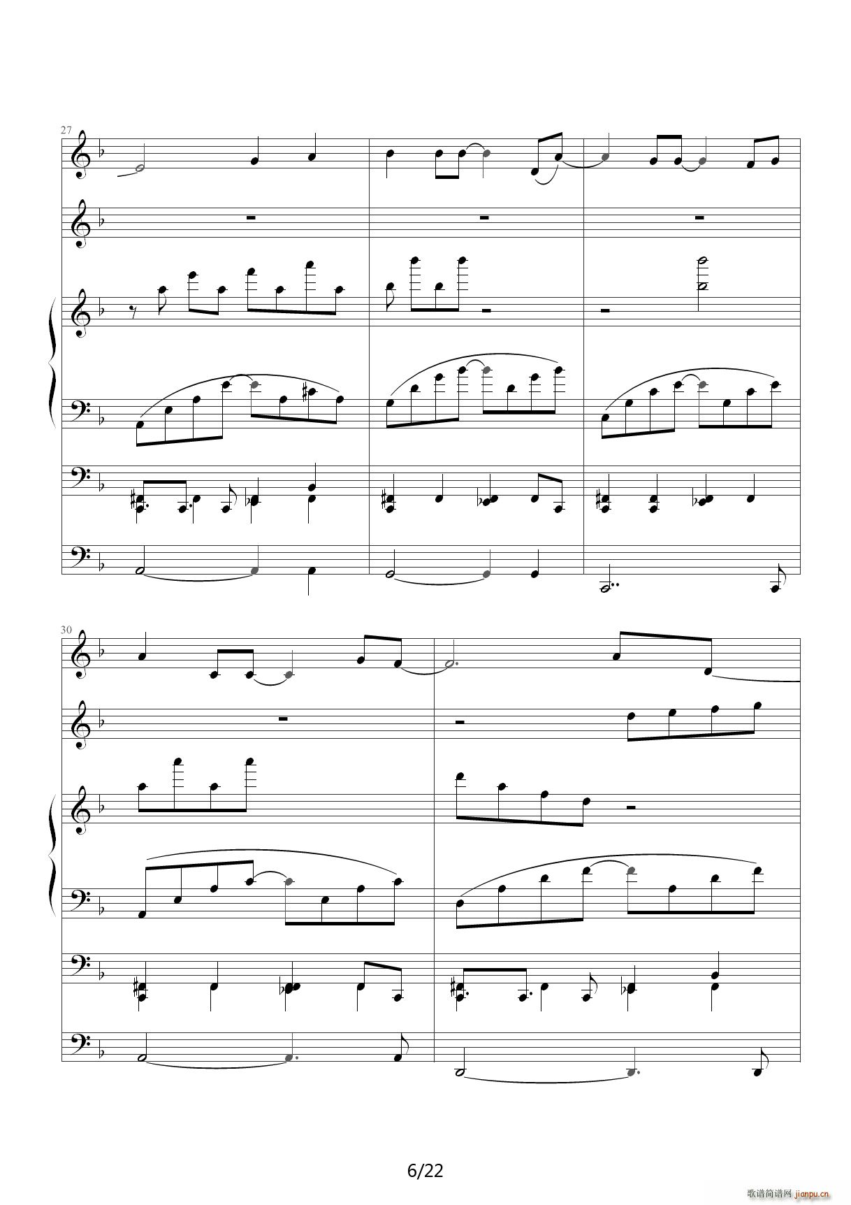 苦笑 F调(钢琴谱)6