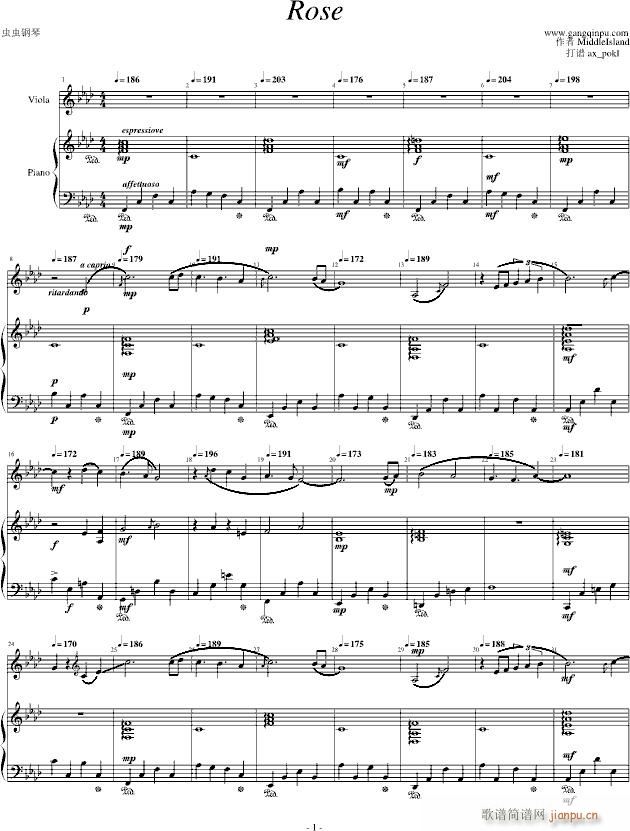 Rose(钢琴谱)1