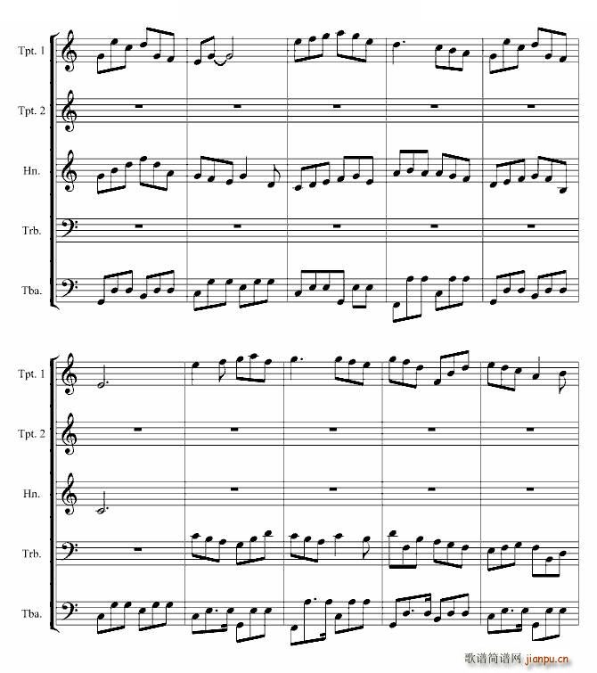 冬夜圆舞曲 铜管乐五重奏(钢琴谱)3