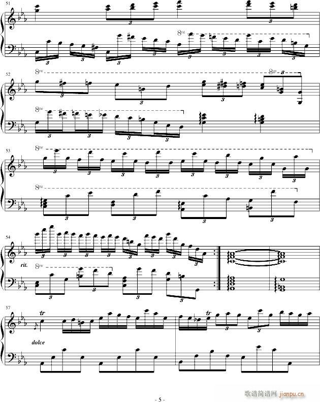 逆向的C小调 忧郁 呵呵(钢琴谱)5