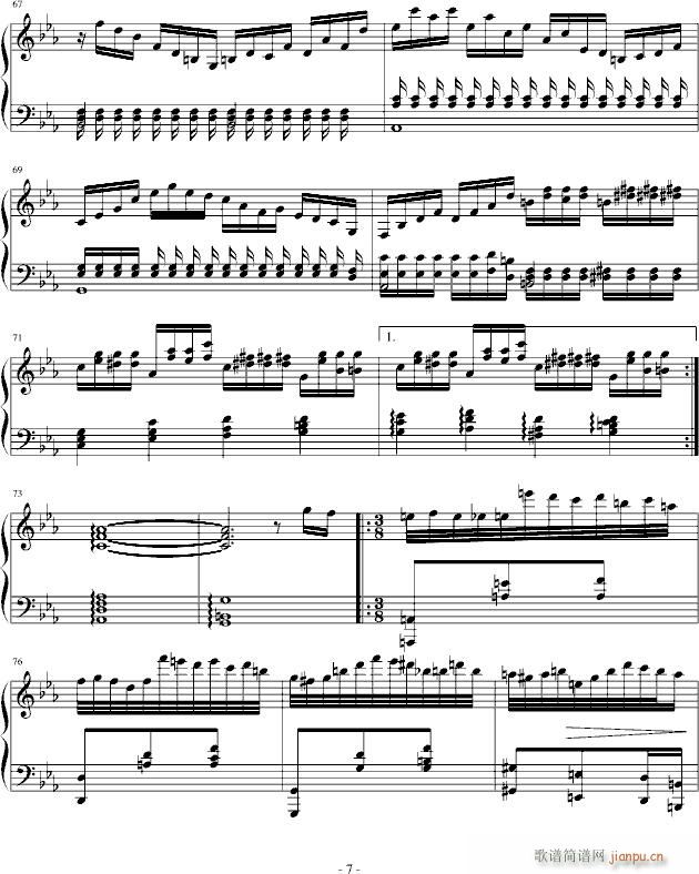 逆向的C小调 忧郁 呵呵(钢琴谱)7