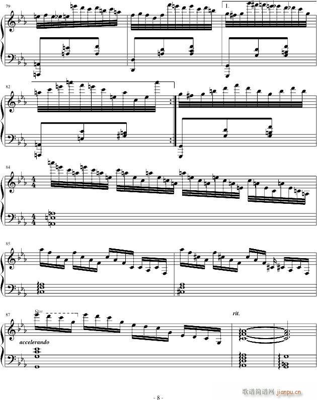 逆向的C小调 忧郁 呵呵(钢琴谱)8