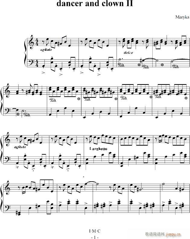 Dancer and Clown II(钢琴谱)1