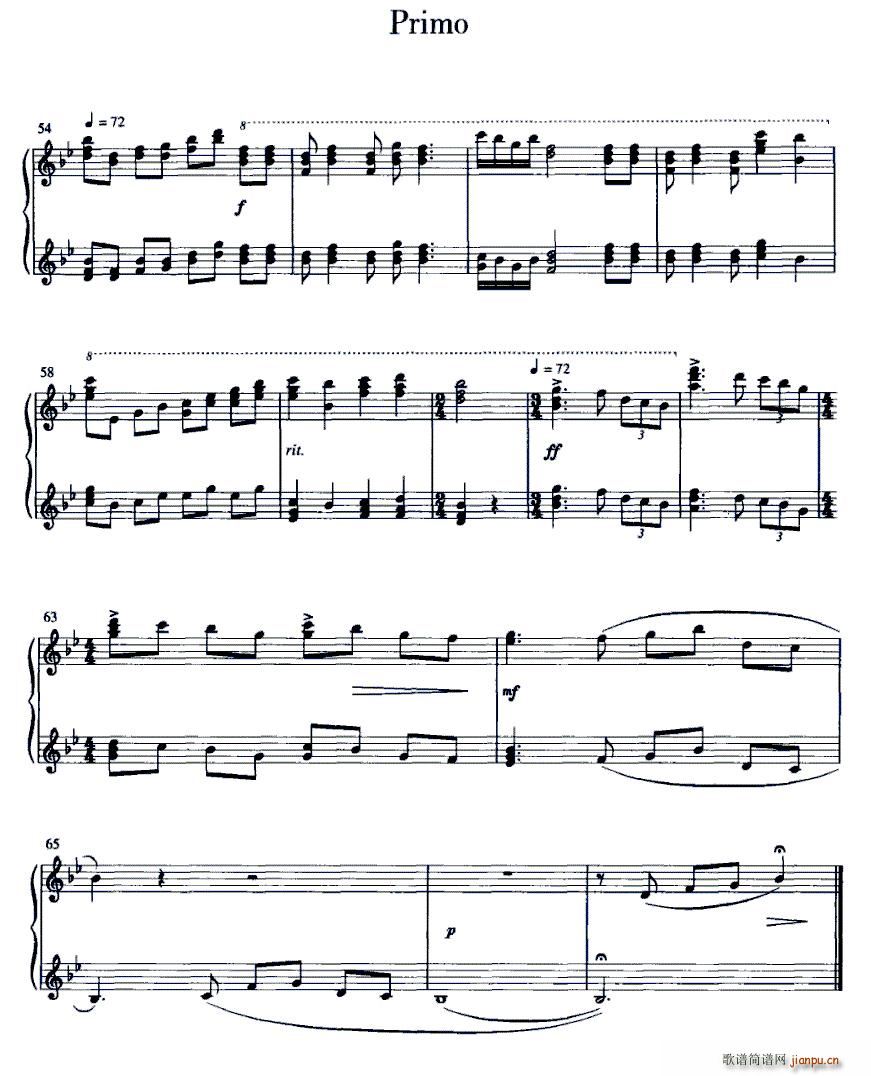 黄河颂 四手联弹(钢琴谱)6