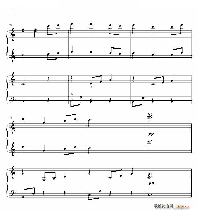 新年好 四手联弹(钢琴谱)3