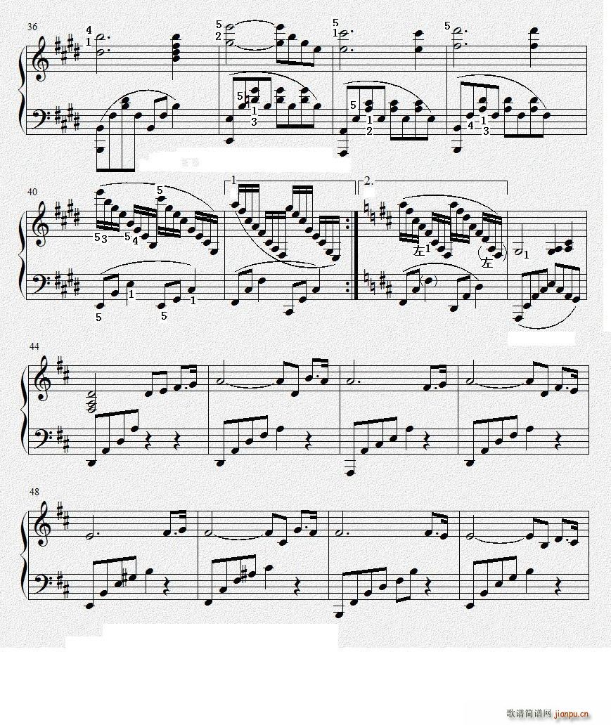 蓝 钢琴小品(钢琴谱)3