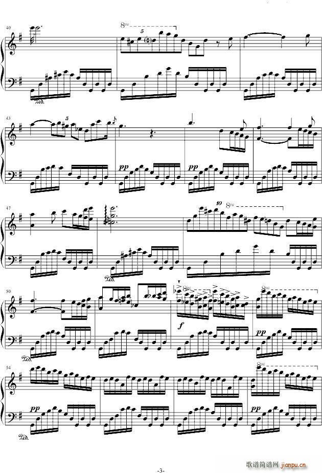 G大调平稳的行板 肖邦(钢琴谱)3