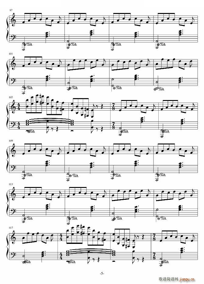 Butterfly dance 完整版(钢琴谱)5