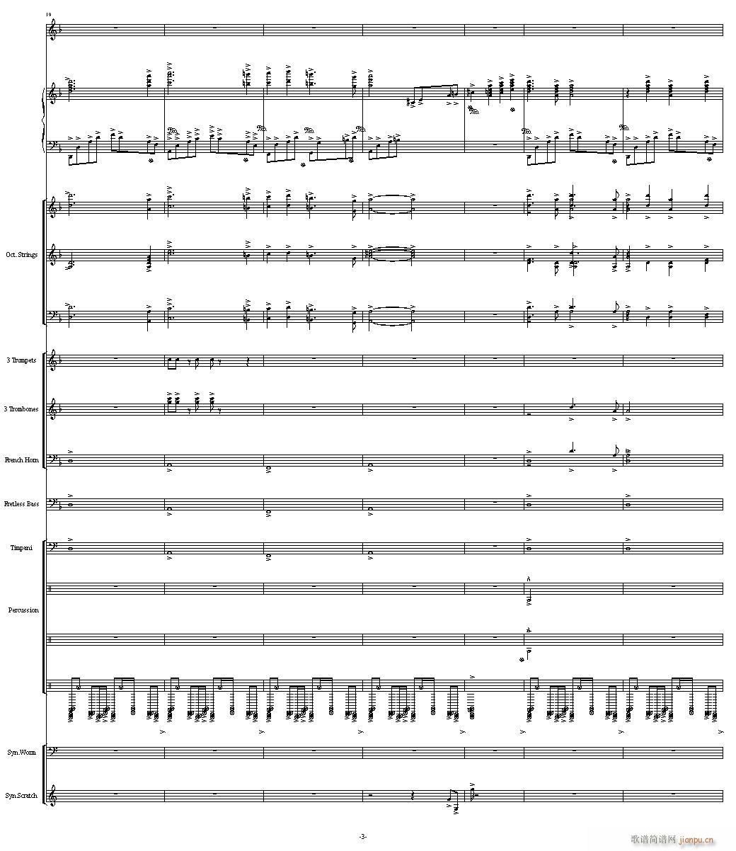 出埃及记 震撼(钢琴谱)3