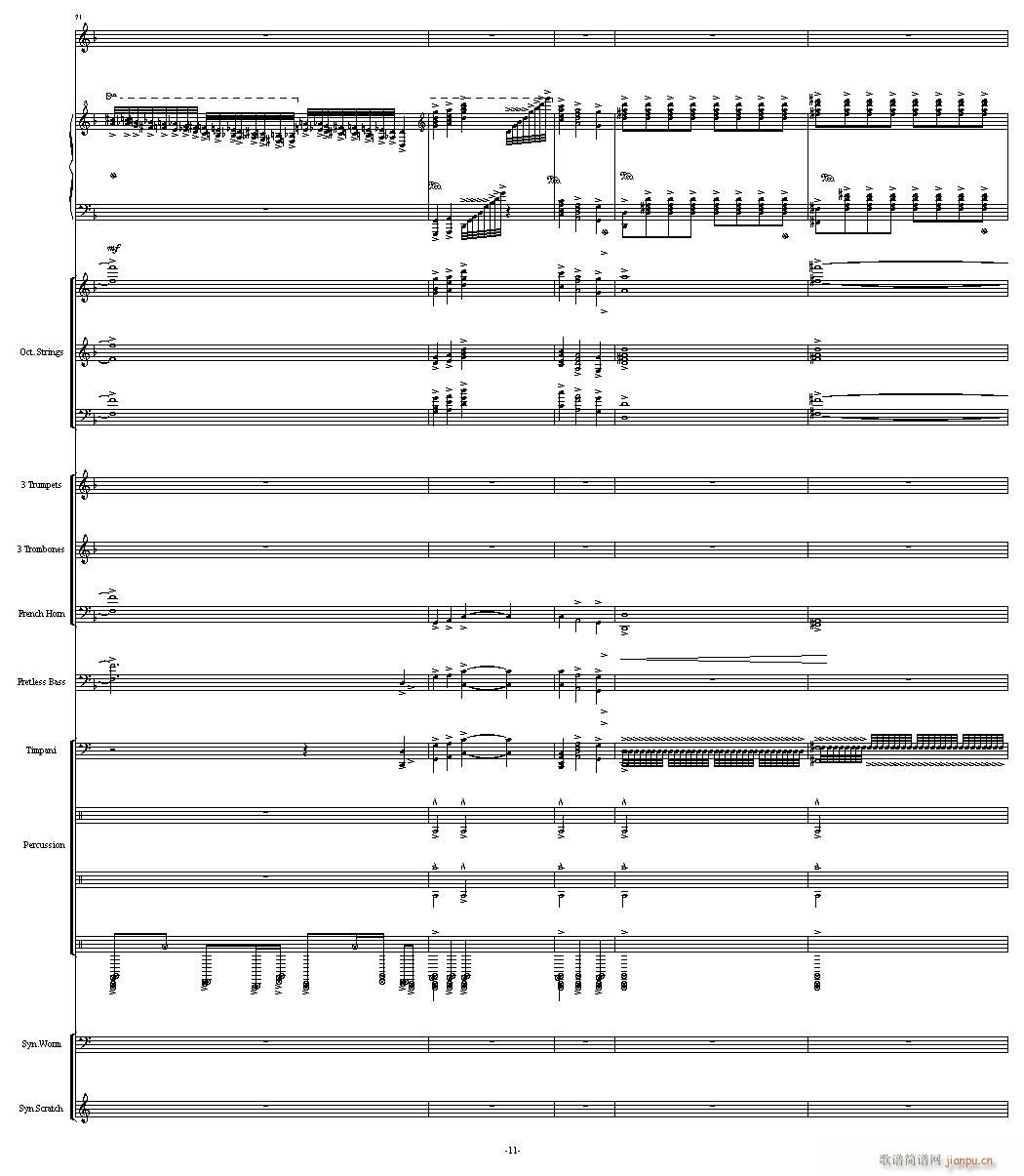 出埃及记 震撼(钢琴谱)11