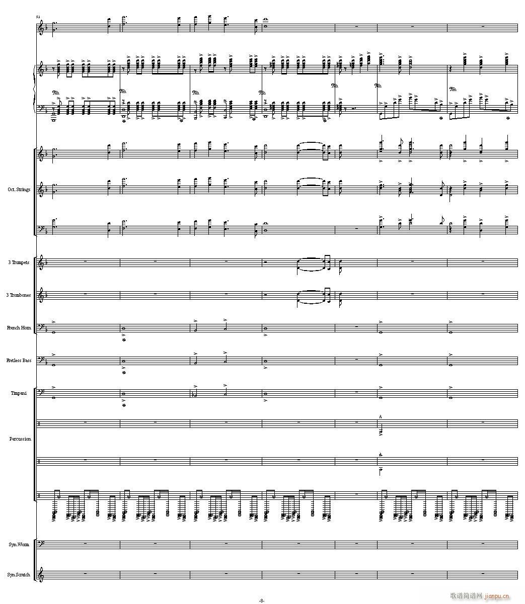 出埃及记 震撼(钢琴谱)8
