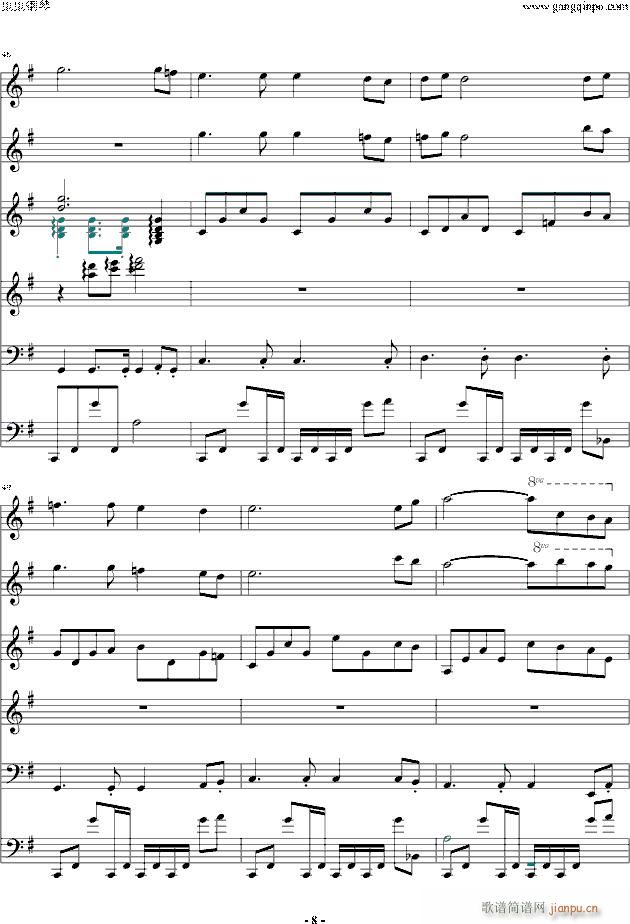 日本乡村民谣一首(钢琴谱)8