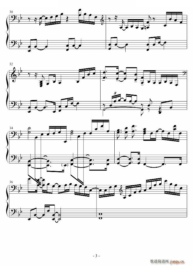 雨に歌う谭诗曲(钢琴谱)3