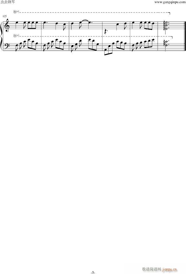 冬天的树 超原版(钢琴谱)5