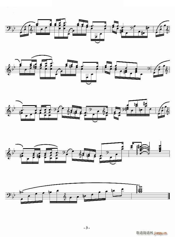 梦中的婚礼 左手独奏版(钢琴谱)3