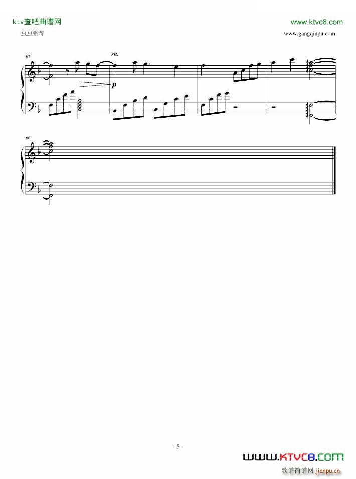 Cross Every River 楚2深情版(钢琴谱)5