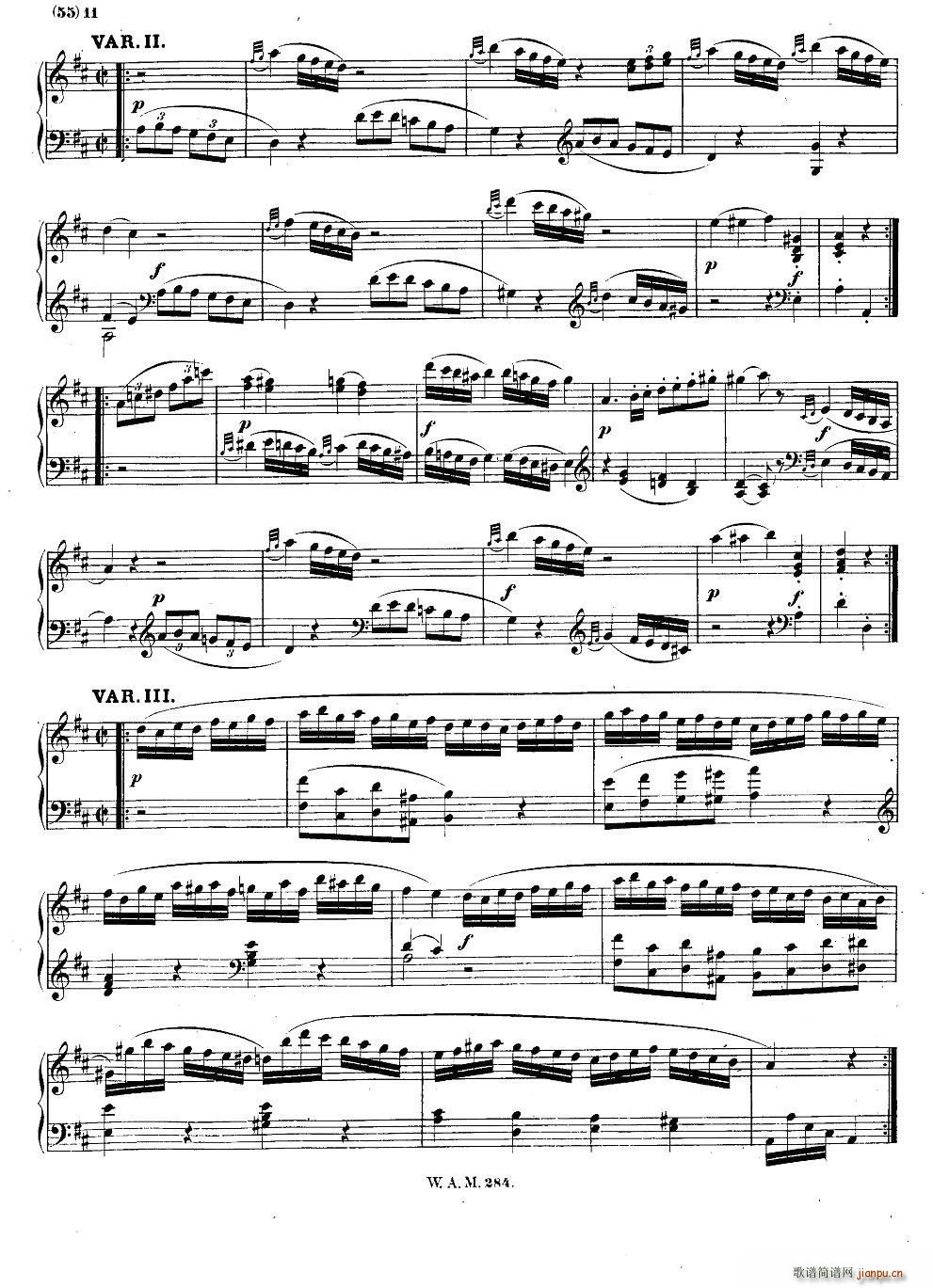 D大调第六钢琴奏鸣曲 KV 284(钢琴谱)10