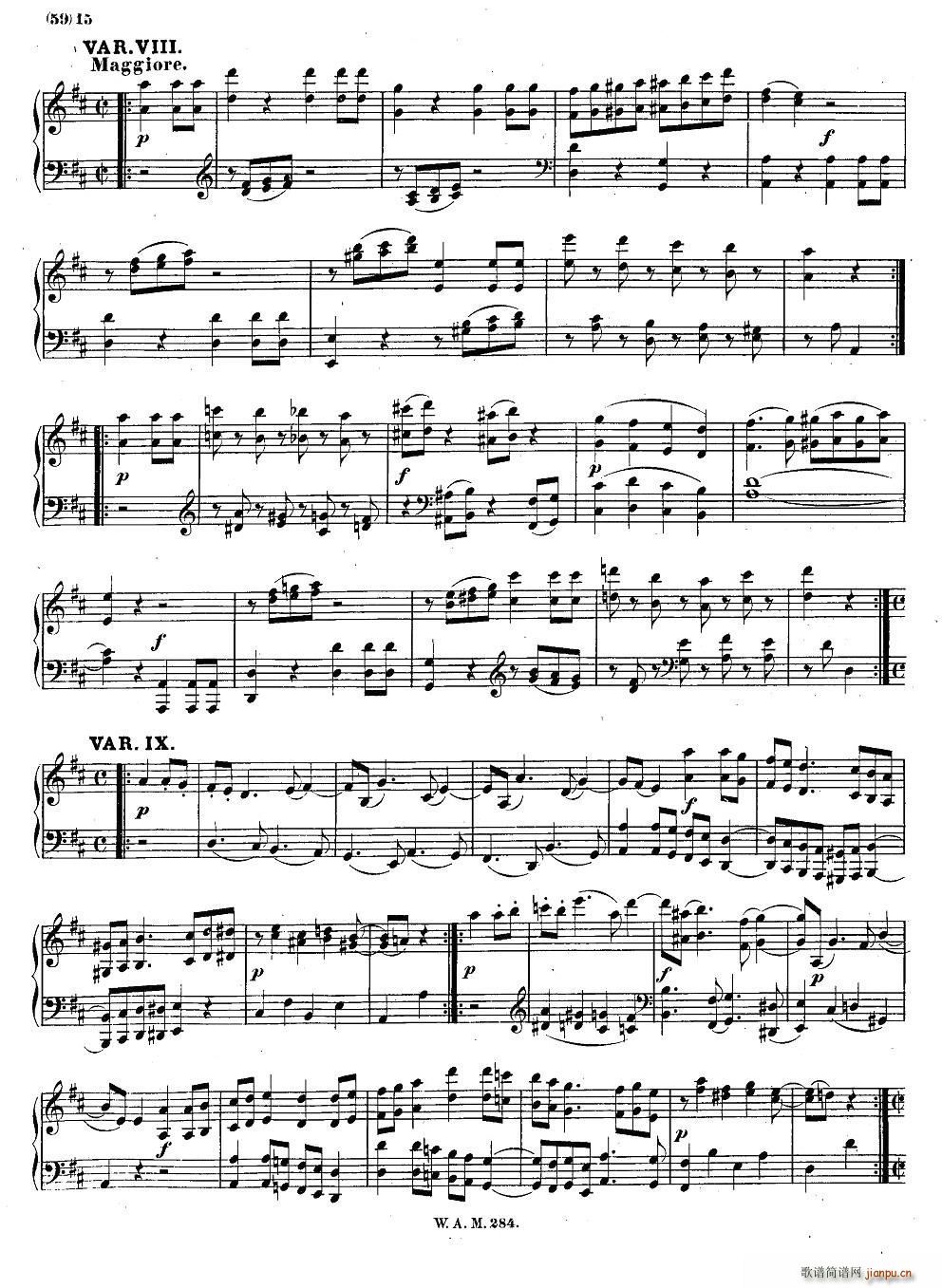 D大调第六钢琴奏鸣曲 KV 284(钢琴谱)14