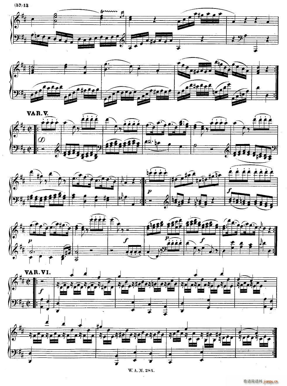 D大调第六钢琴奏鸣曲 KV 284(钢琴谱)12