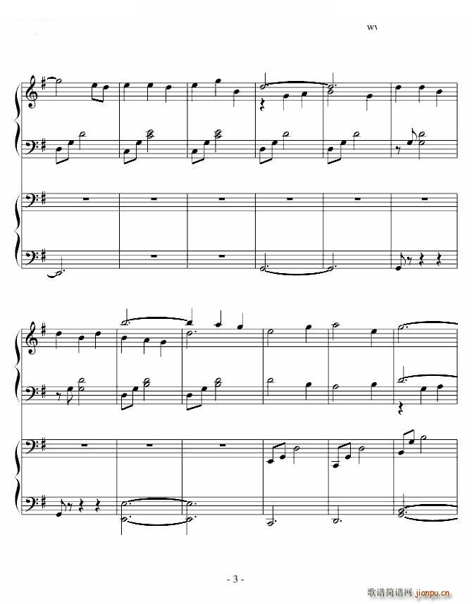 清馨戏蝶 襄铃主题曲 双钢琴 襄铃主题曲 双钢琴(钢琴谱)3