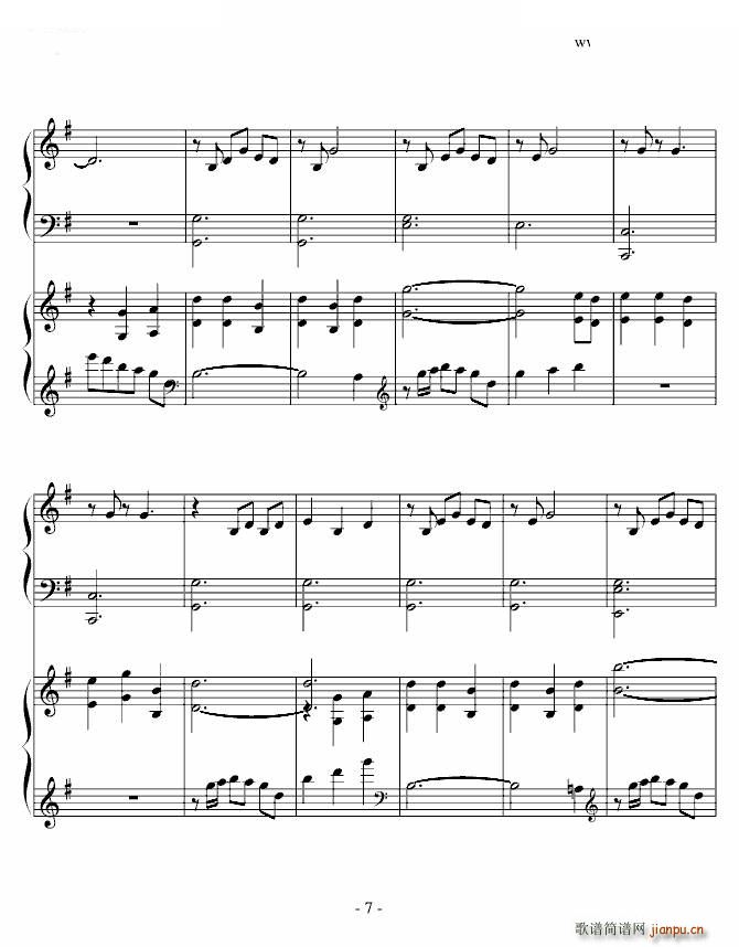 清馨戏蝶 襄铃主题曲 双钢琴 襄铃主题曲 双钢琴(钢琴谱)7