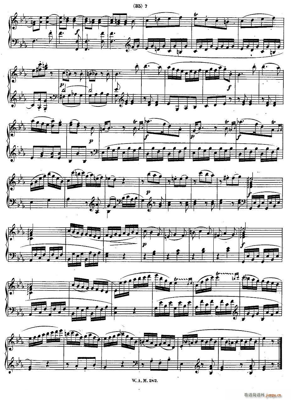 降E大调第四钢琴奏鸣曲 KV 282(钢琴谱)6