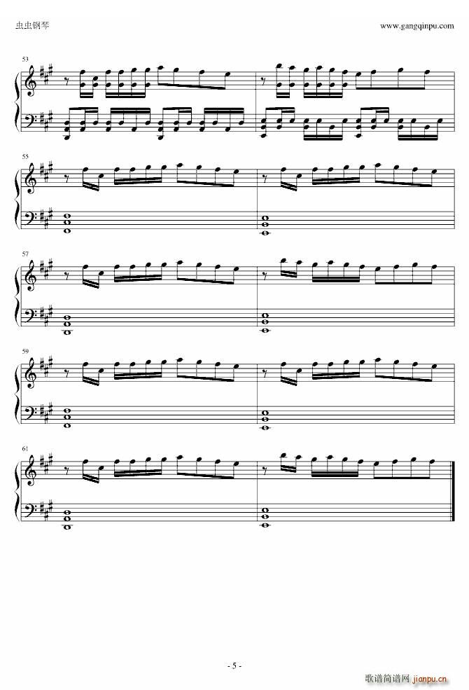 最经典的片尾曲(钢琴谱)5