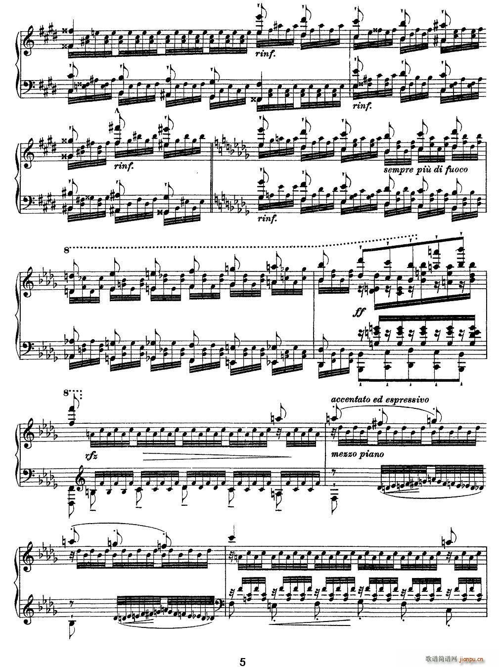 12首超级技巧练习曲 Chasse neige 扫雪(钢琴谱)5