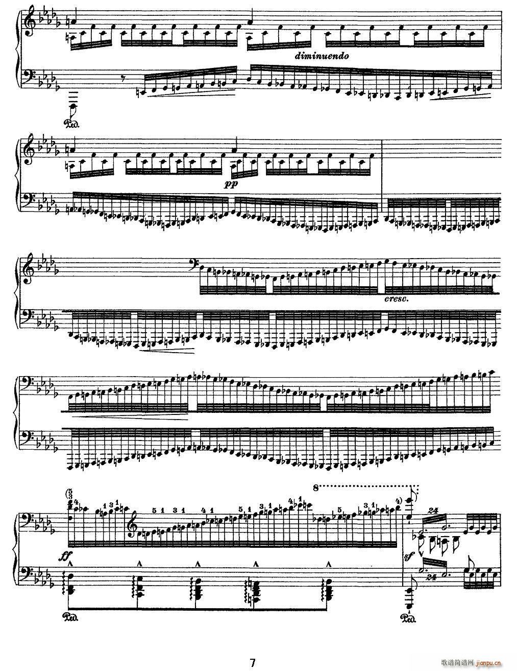 12首超级技巧练习曲 Chasse neige 扫雪(钢琴谱)7
