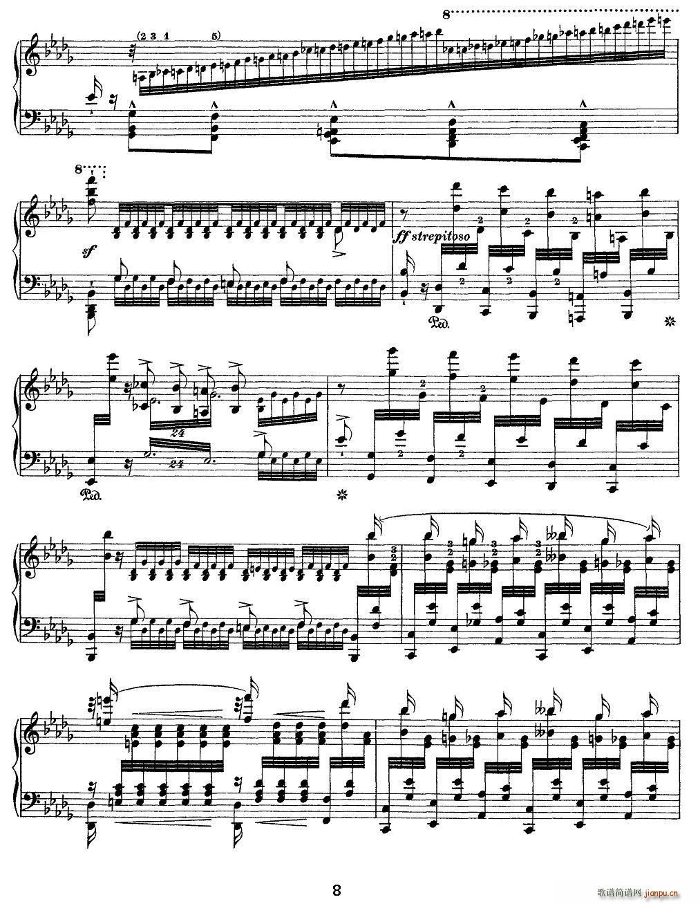 12首超级技巧练习曲 Chasse neige 扫雪(钢琴谱)8