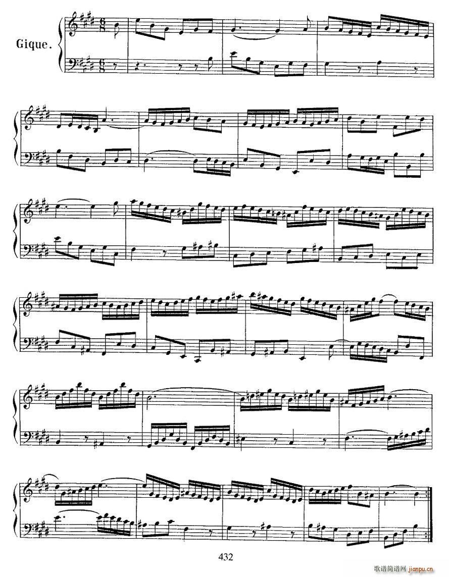 法国组曲之六 E大调(钢琴谱)7