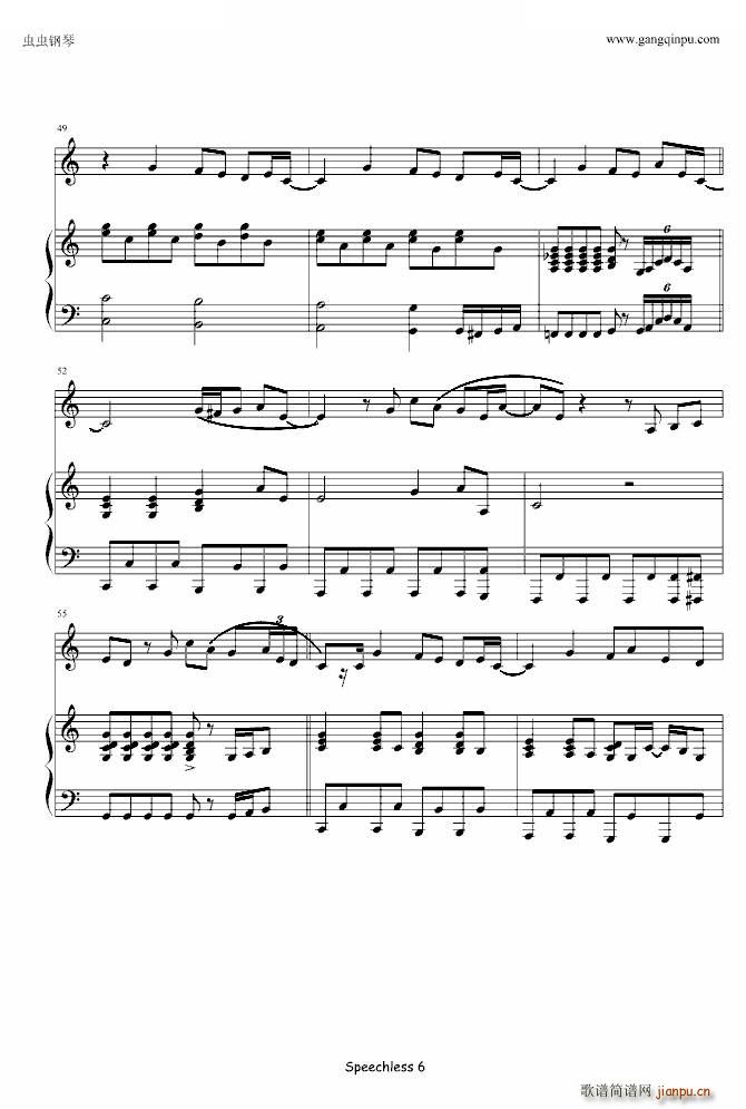 Speechless 原版琴谱(钢琴谱)6