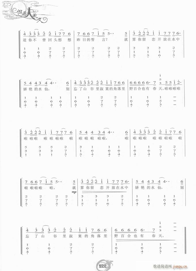 钢琴 野百合也有春天(钢琴谱)8