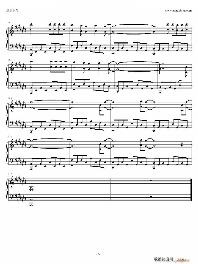 One Piano Version(钢琴谱)5