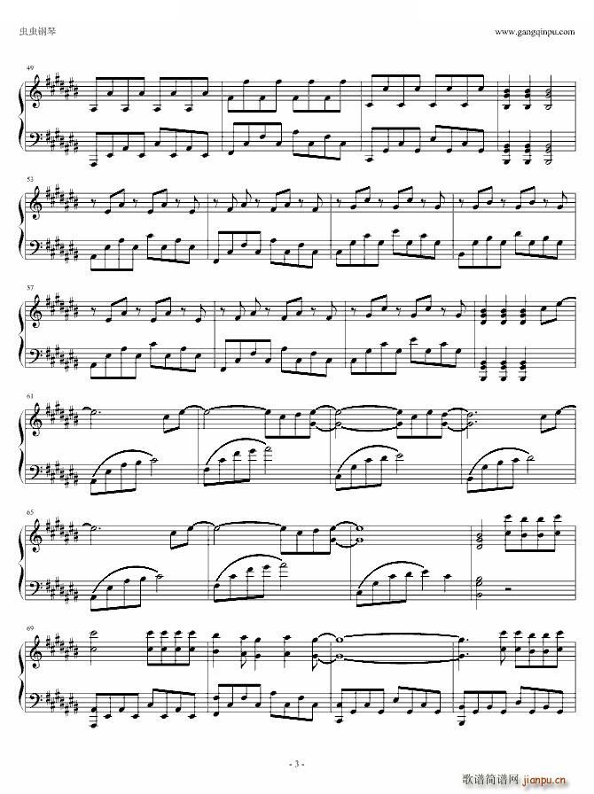 One Piano Version(钢琴谱)3