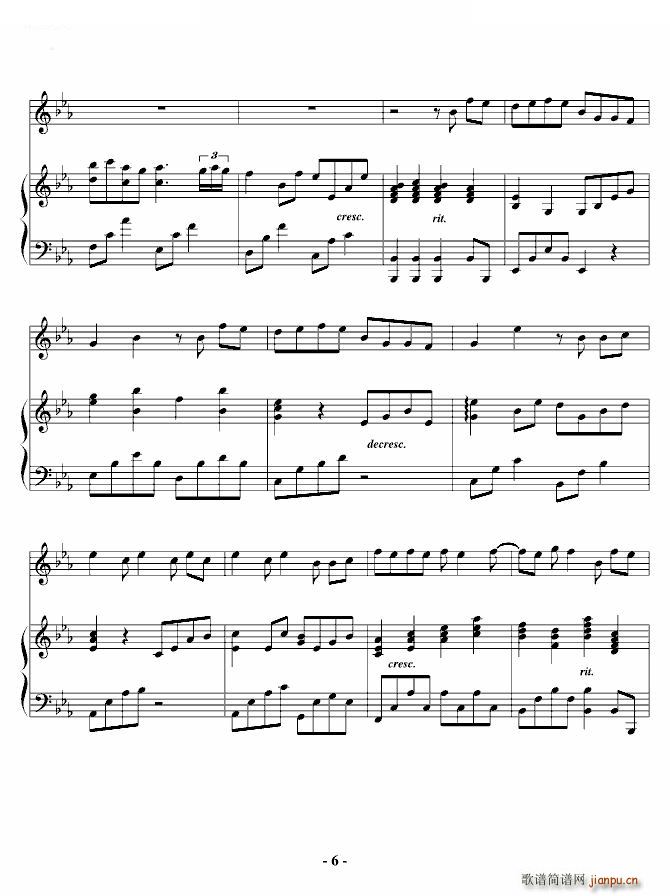 天黑黑 张学友版 弹唱谱(钢琴谱)6