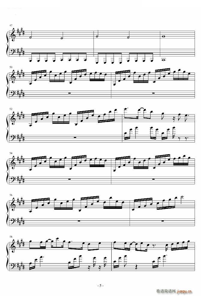 坏女孩 伴奏(钢琴谱)5