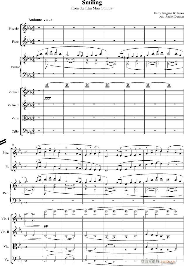 smiling 怒火救援 插曲(钢琴谱)1