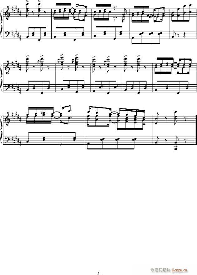 切分音波爾卡(钢琴谱)5
