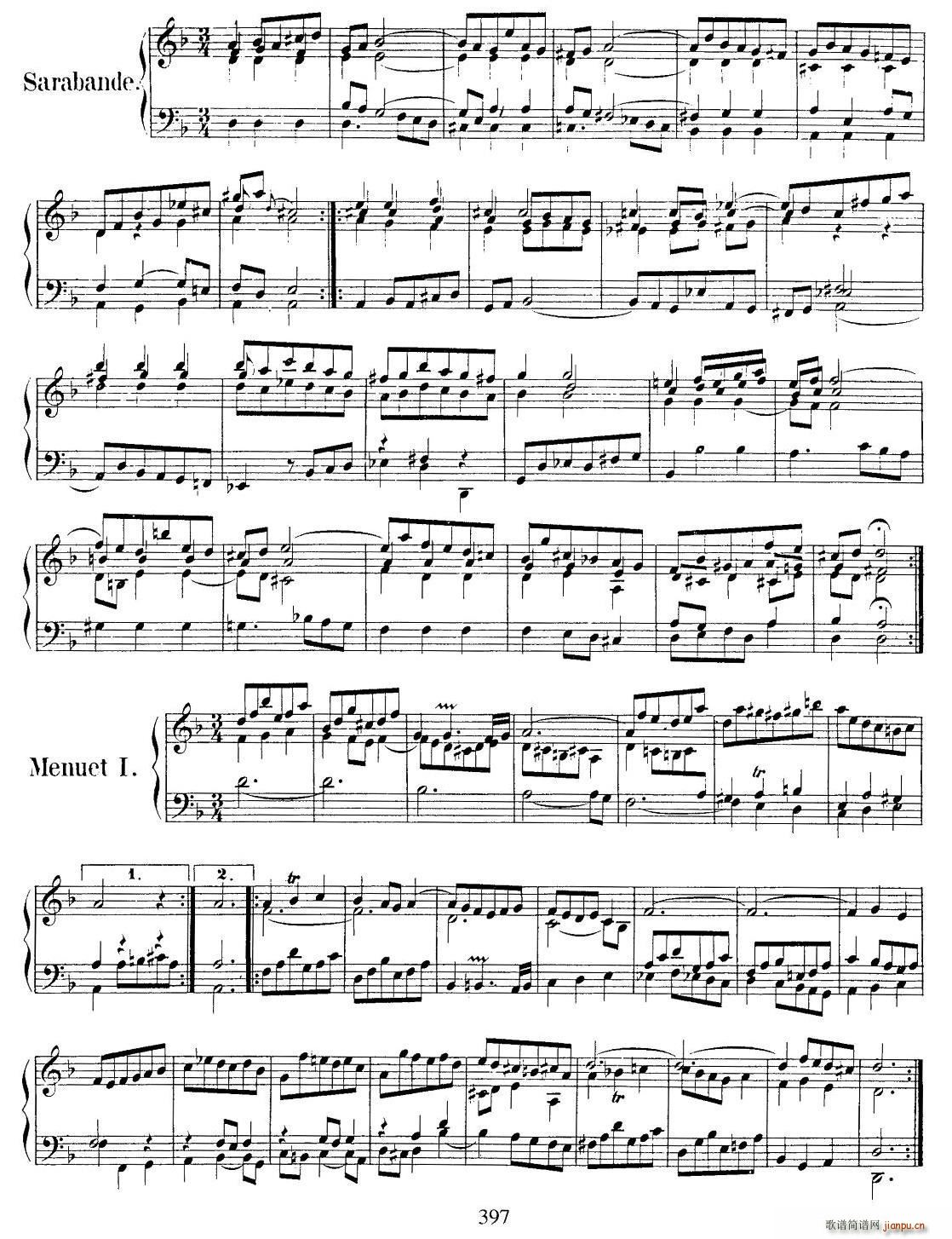 法国组曲之一 d小调(钢琴谱)3