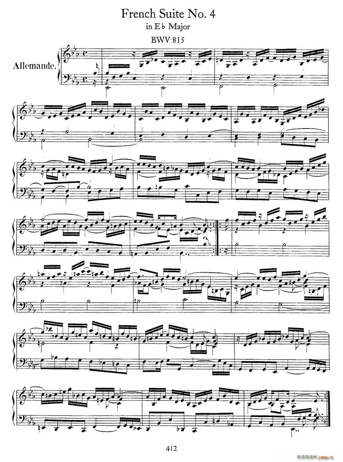 法国组曲之四 bE大调(钢琴谱)1