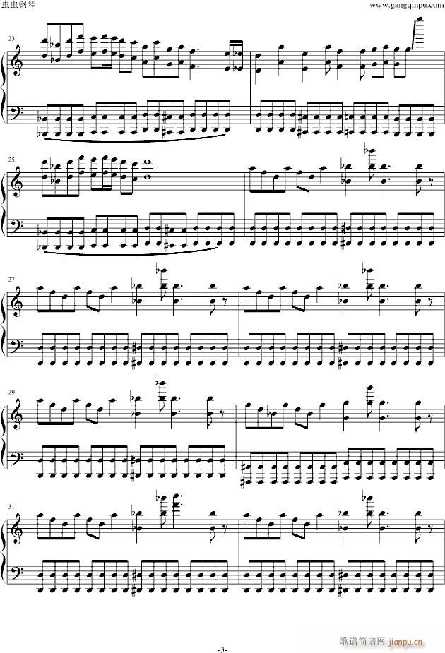 死亡华尔兹简单版 人类可以弹(钢琴谱)3