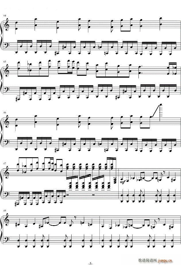 死亡华尔兹 简单版(钢琴谱)1