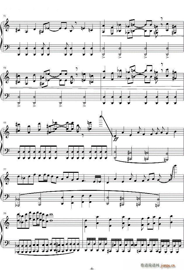 死亡华尔兹 简单版(钢琴谱)6