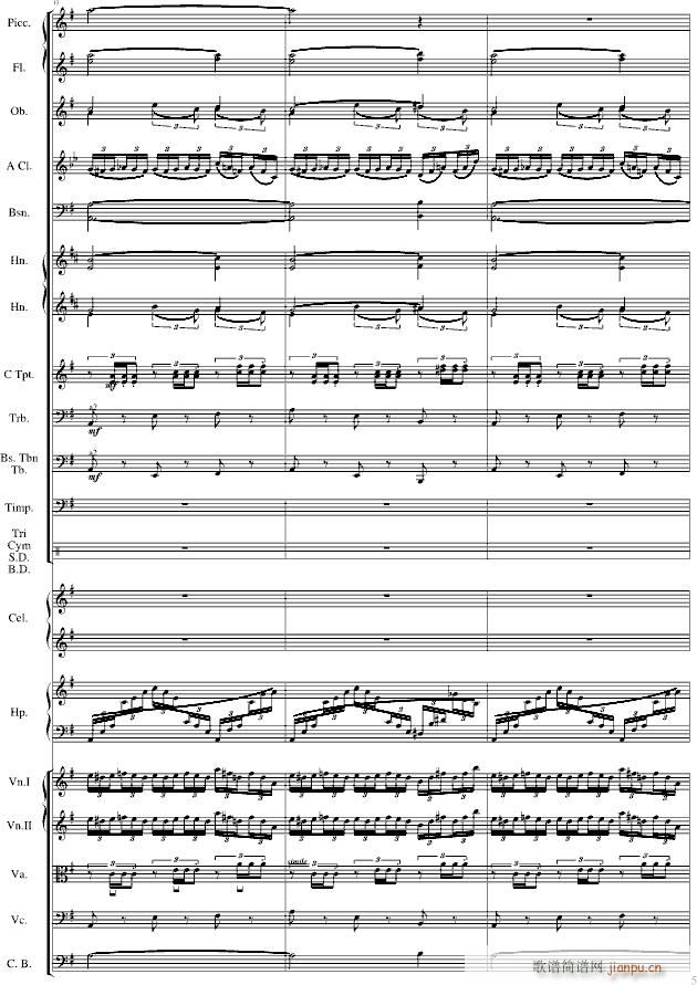 交响版卡农 翱翔在库克山间(钢琴谱)5