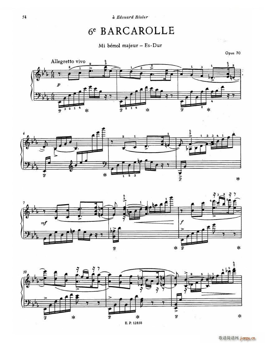 Faure 13 Barcarolle(钢琴谱)50