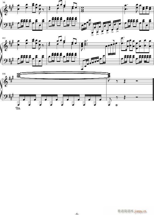 魔幻手机插曲集结(钢琴谱)6